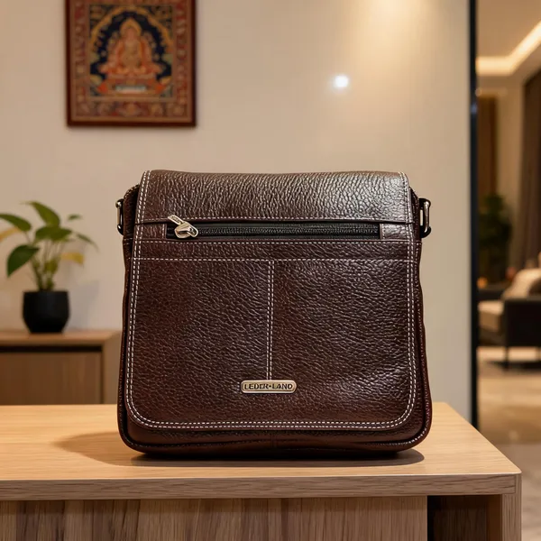 Brown_Leather_Textured_Sling_Bag_For_Men