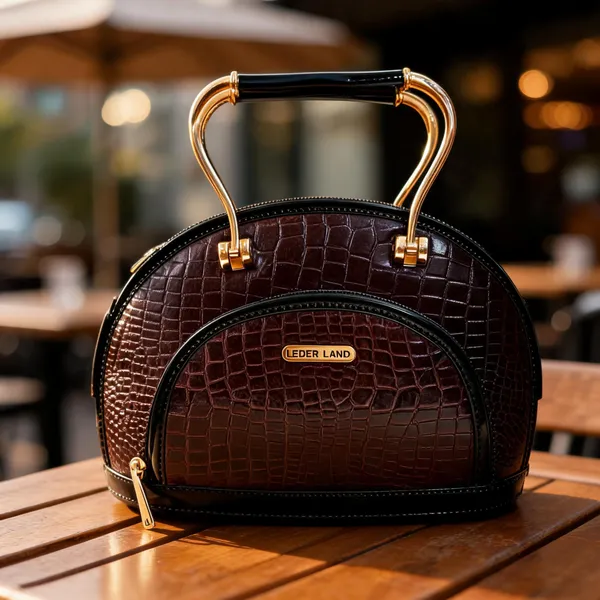 Brown_Textured_Leather_Structured_Handbag_For_Women