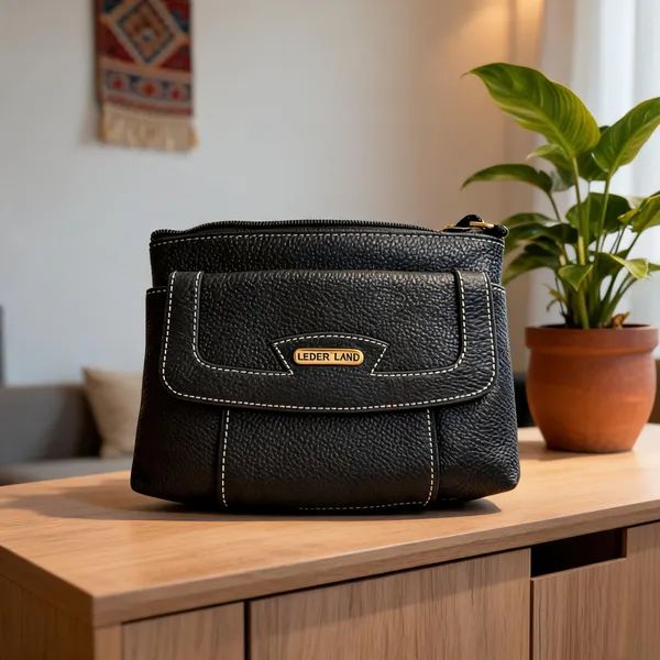 Black_Leather_Textured_Handbag_For_Women