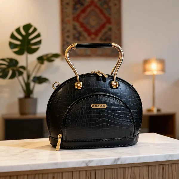 Black_Leather_Structured_Handbag_For_Women