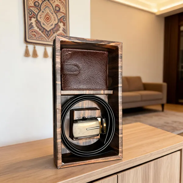Brown_&_Black_Leather_Wallet_&_Belt_Gift_Set_For_Men