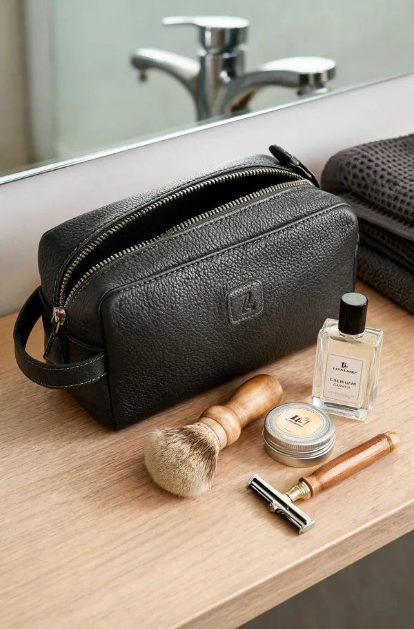 Black_Leather_Textured_Toiletry_Bag_For_Men