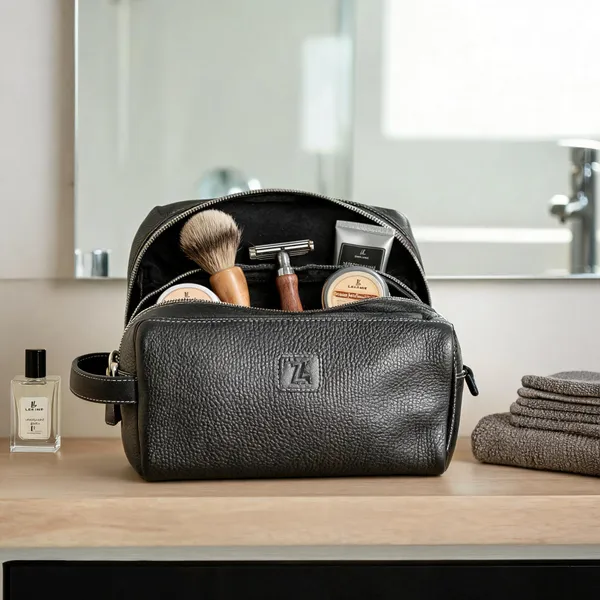 Black_Leather_Textured_Toiletry_Bag_For_Men