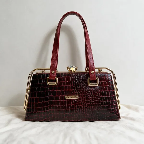 Burgundy_Genuine_Leather_Croc_Textured_Handbag_For_Women