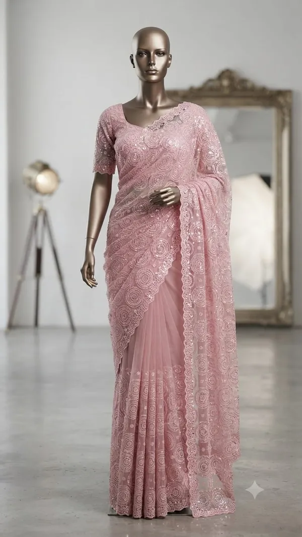 Pink_Net_Circular_Embroidered_Saree_For_Women