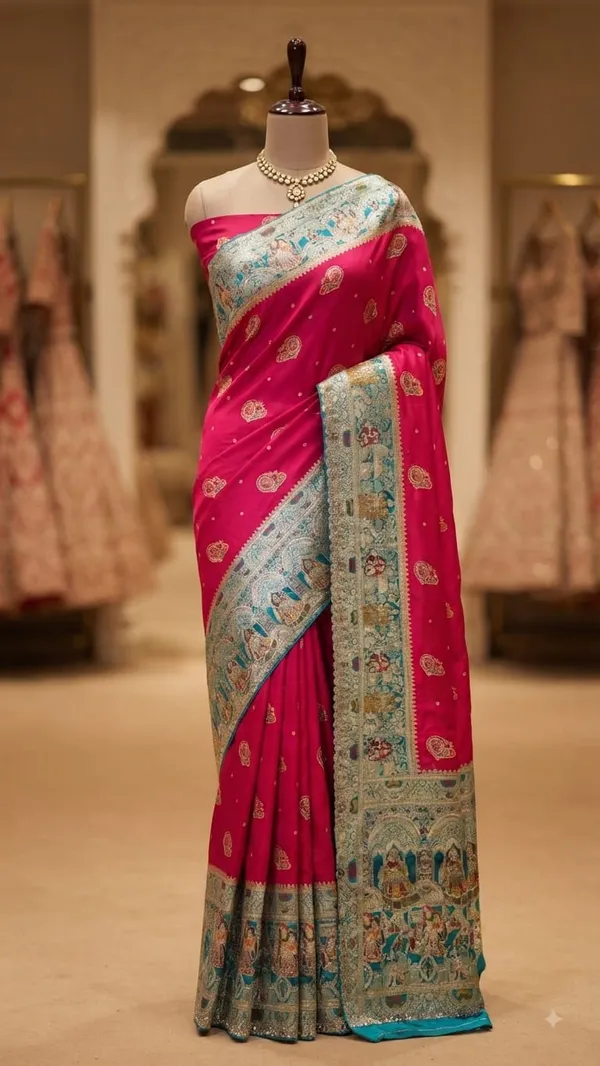 Pink_Dyeable_Satin_Paisley_Woven_Saree_For_Women