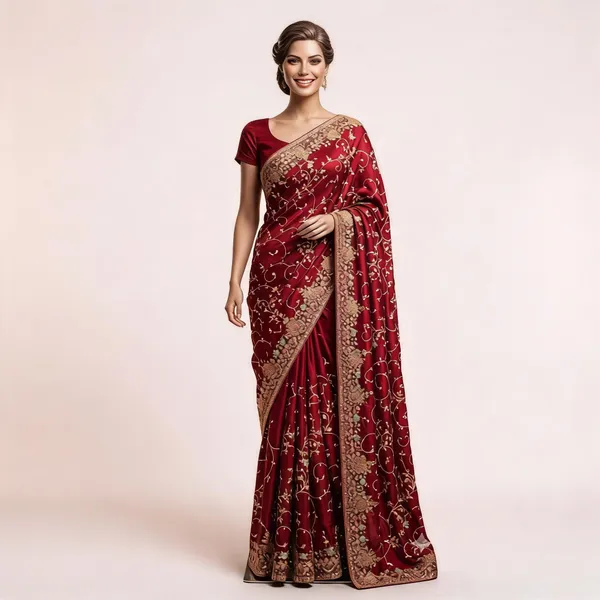 Maroon_Fendi_Satin_Floral_Embroidered_Saree_For_Women