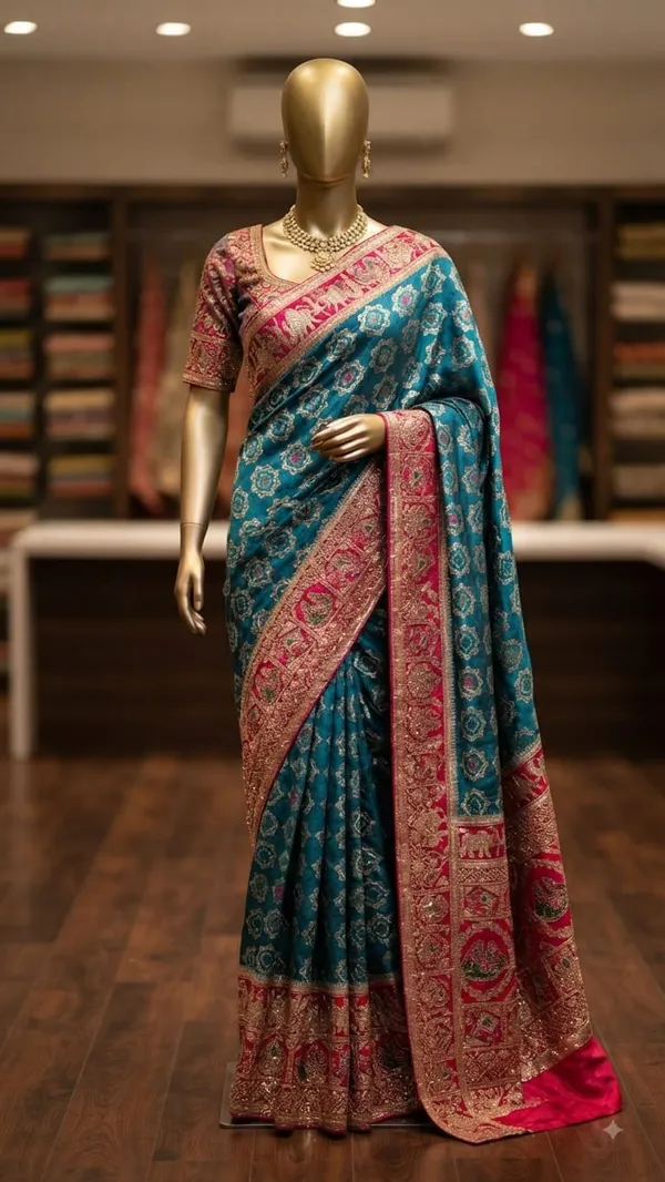 Blue_Dyeable_Satin_Floral_Geometric_Printed_Saree_For_Women