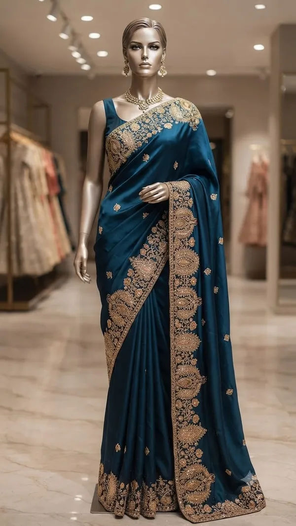 Blue_Bsy_Satin_Floral_Embroidered_Saree_For_Women