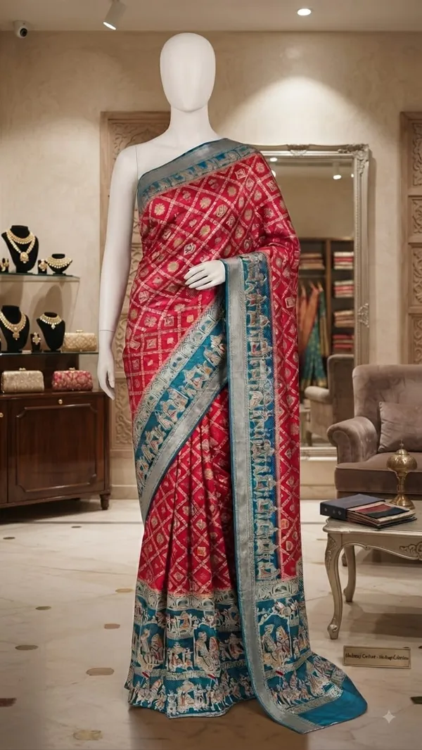 Red_Dyeable_Satin_Geometric_Printed_Saree_For_Women