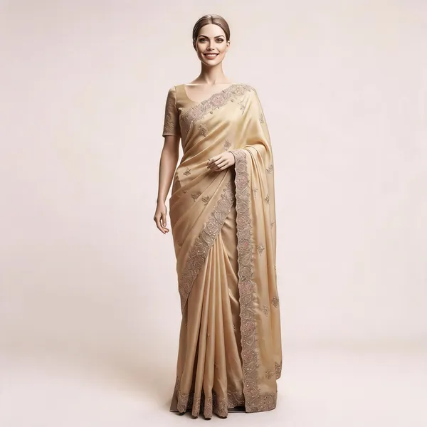 Beige_Satin_Floral_Embroidered_Saree_For_Women