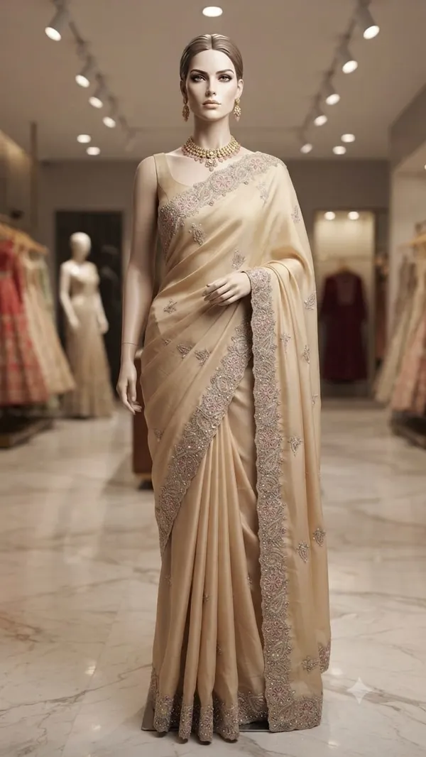 Beige_Satin_Floral_Embroidered_Saree_For_Women