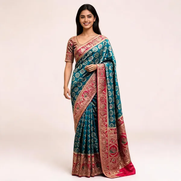 Blue_Dyeable_Satin_Floral_Geometric_Printed_Saree_For_Women