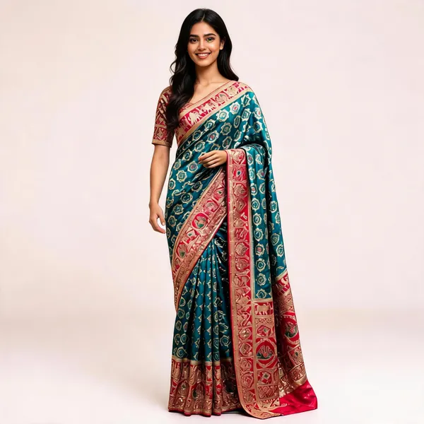 Blue_Dyeable_Satin_Floral_Geometric_Printed_Saree_For_Women