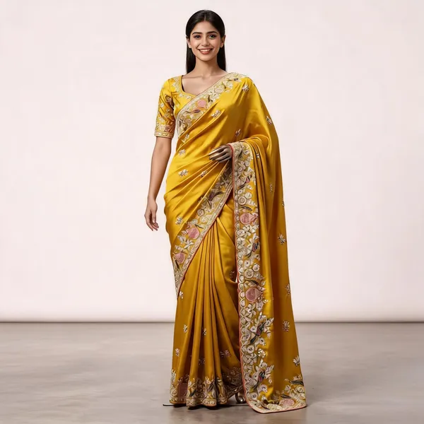 Mustard_Bsy_Satin_Floral_Embroidered_Saree_For_Women