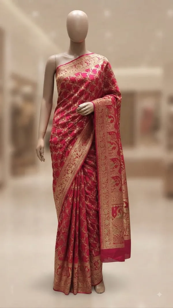 Pink_Dyeable_Satin_Traditional_Saree_For_Women