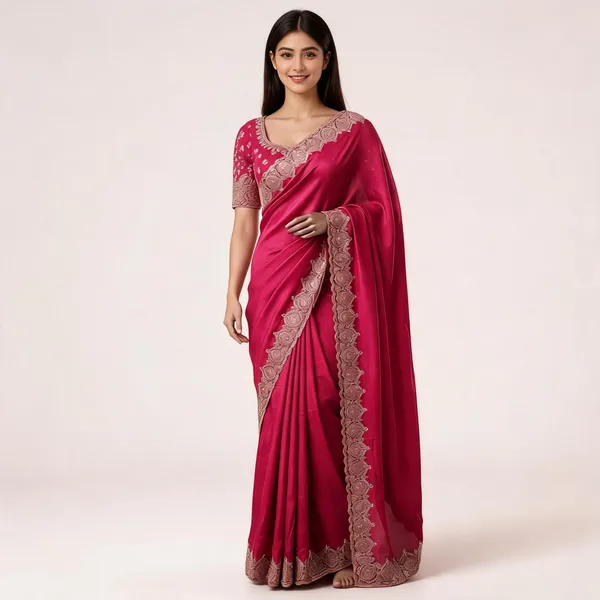 Magenta_Fendi_Satin_Embroidered_Saree_For_Women