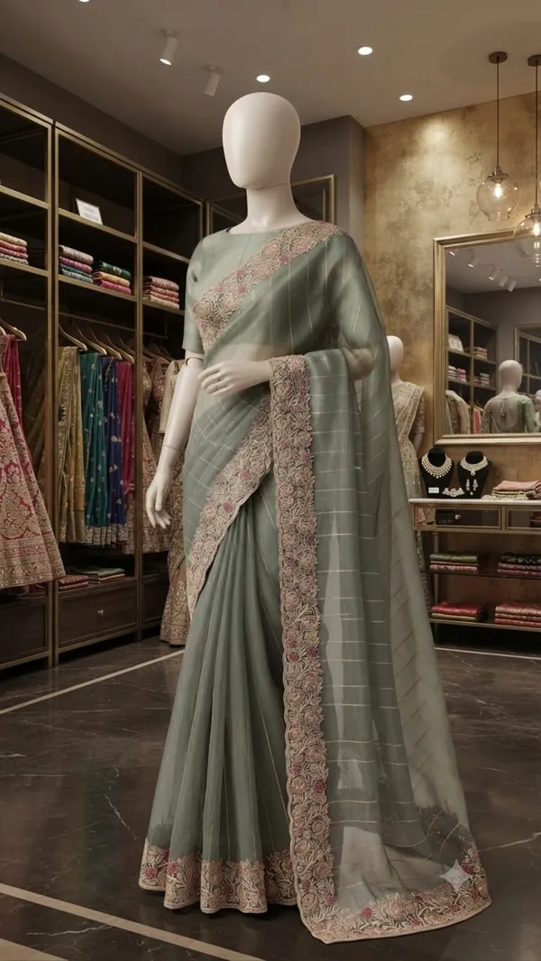 Sage_Green_Satin_Floral_Embroidered_Saree_For_Women
