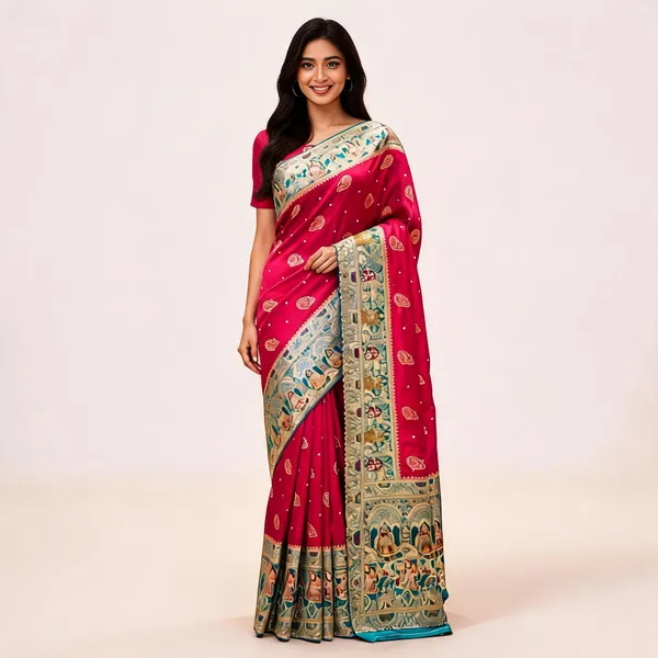 Pink_Dyeable_Satin_Paisley_Woven_Saree_For_Women