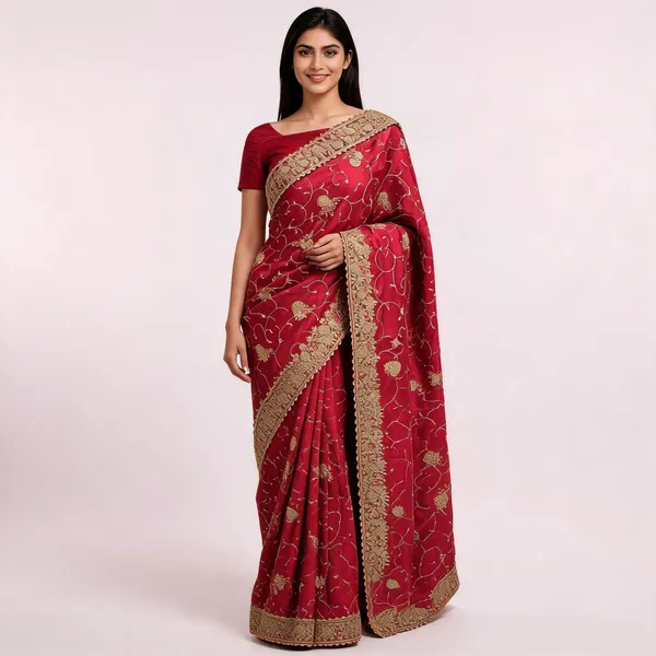 Maroon_Fendi_Satin_Floral_Embroidered_Saree_For_Women