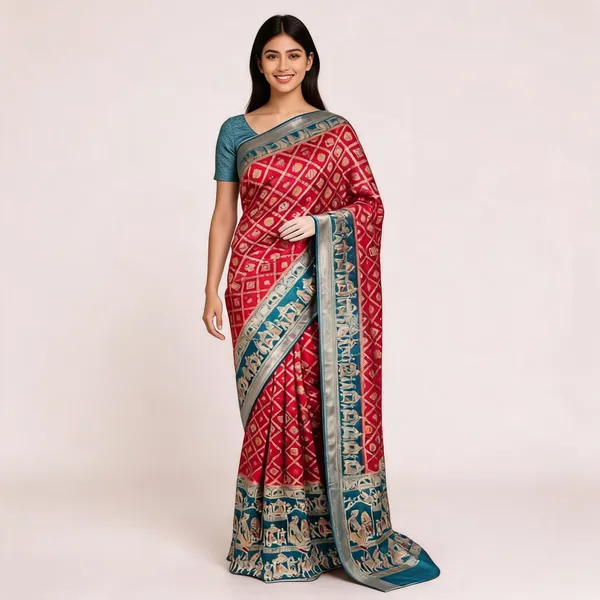 Red_Dyeable_Satin_Geometric_Printed_Saree_For_Women