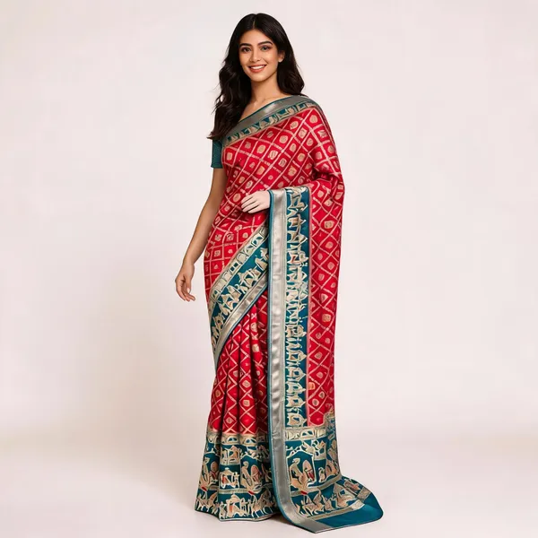 Red_Dyeable_Satin_Geometric_Printed_Saree_For_Women