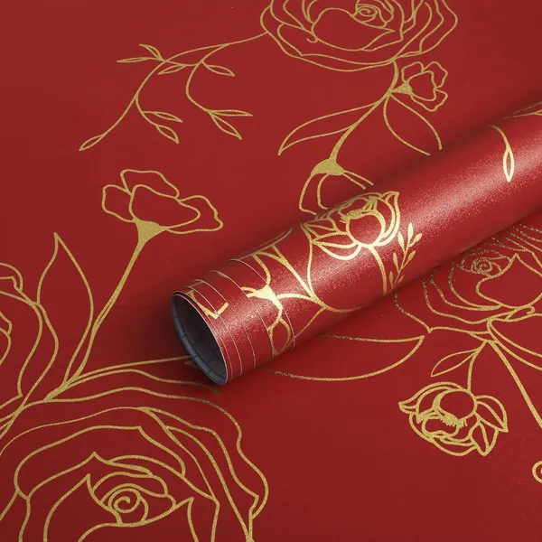 Red_Botanical_Floral_Pattern_Wallpaper
