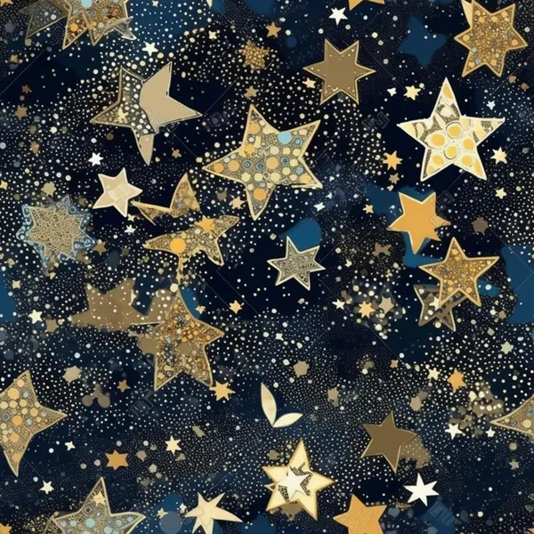Removable_Gold_Star_Pattern_Decorative_Wallpaper