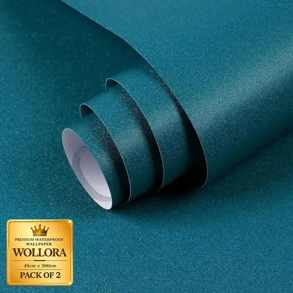 Teal_Waterproof_Textured_Wallpaper_Roll