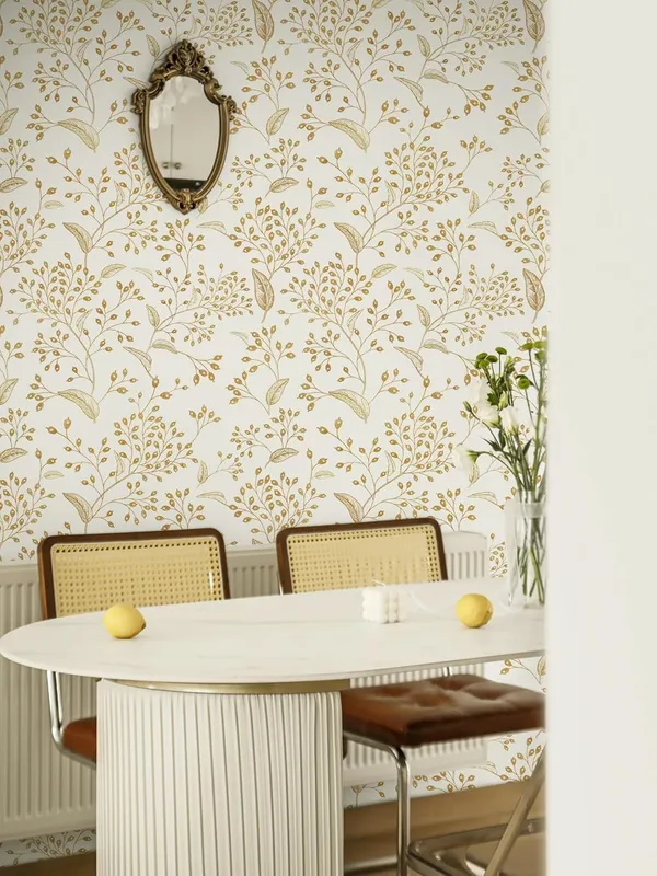 White_Botanical_Floral_Print_Wallpaper