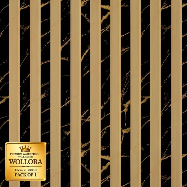 Waterproof_Black_Gold_Vertical_Stripe_Wallpaper