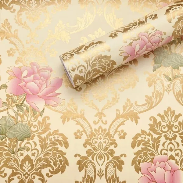 Floral_Damask_Pattern_Decorative_Wallpaper_Roll