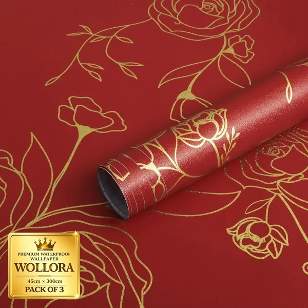 Red_Floral_Pattern_Waterproof_Wallpaper_Roll
