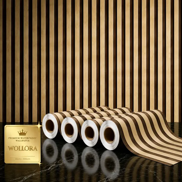 Wollora_Waterproof_Wood_Stripe_Pattern_Wallpaper_Roll