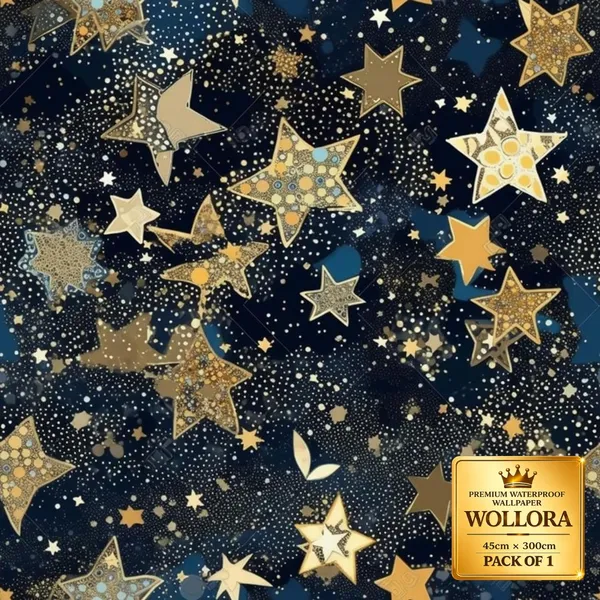 Navy_Star_Pattern_Waterproof_Wallpaper_Roll