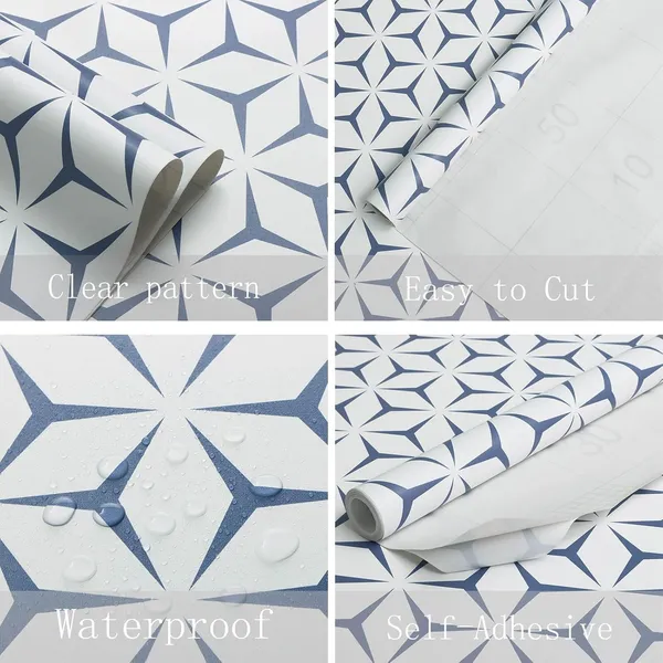 Blue_White_Geometric_Pattern_Decorative_Wallpaper