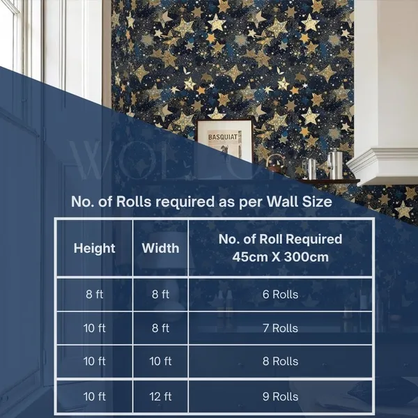 Removable_Gold_Star_Pattern_Decorative_Wallpaper