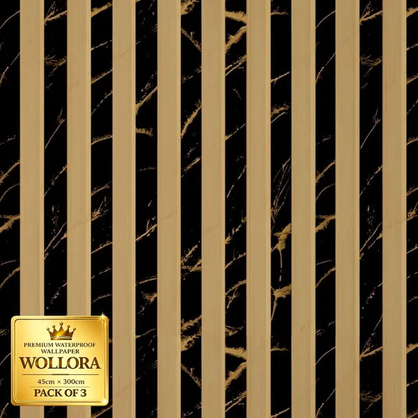 Waterproof_Black_Gold_Vertical_Stripe_Wallpaper