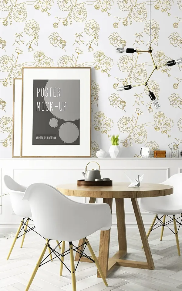 Gold_Floral_Botanical_Print_Wallpaper