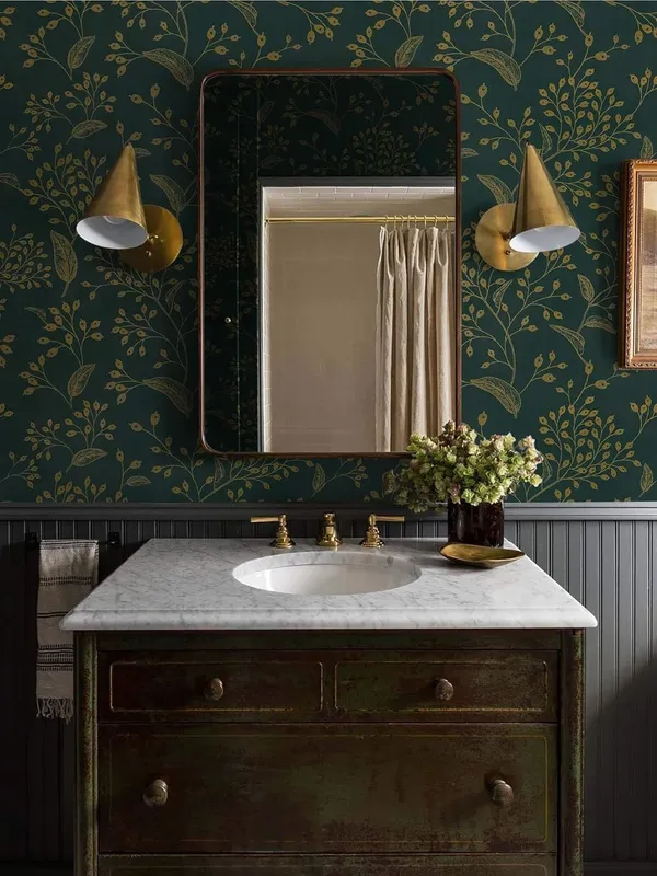 Dark_Green_Botanical_Pattern_Wallpaper