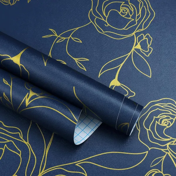 Navy_Modern_Floral_Pattern_Wallpaper