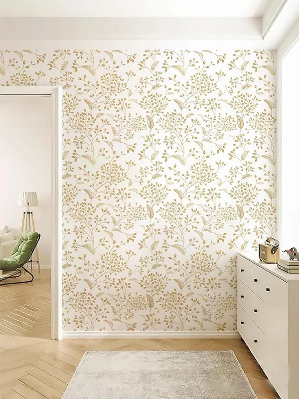 White_Botanical_Floral_Print_Wallpaper
