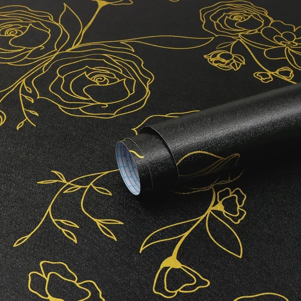 Decorative_Black_Gold_Floral_Pattern_Wallpaper