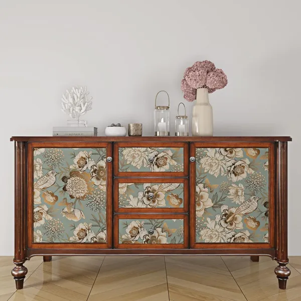 Floral_Bird_Print_Decorative_Furniture_Covering_Wallpaper