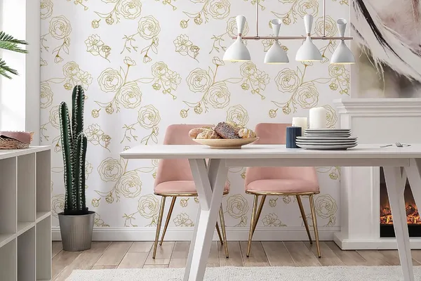 Gold_Floral_Botanical_Print_Wallpaper