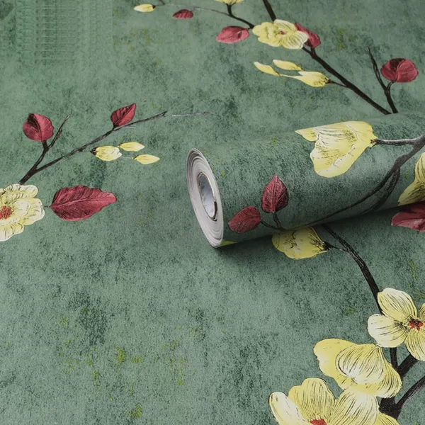Green_Floral_Botanical_Print_Wallpaper