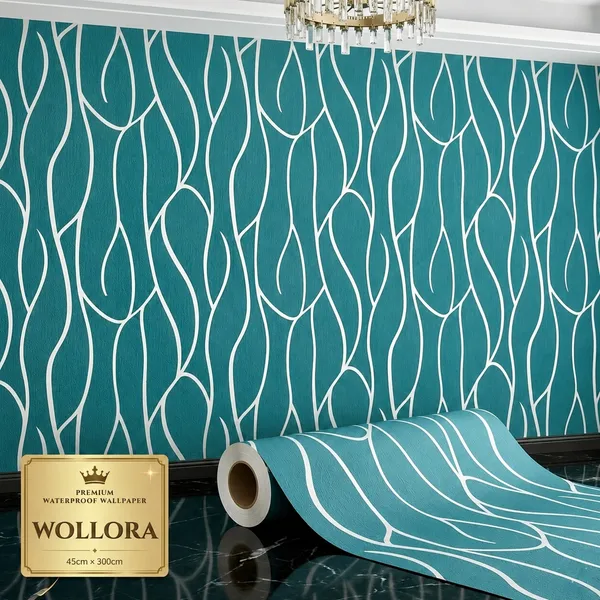 Teal_Modern_Abstract_Line_Pattern_Wallpaper_Roll
