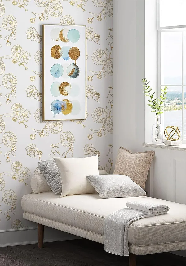 Gold_Floral_Botanical_Print_Wallpaper