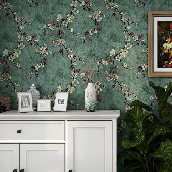 Green_Floral_Botanical_Print_Wallpaper