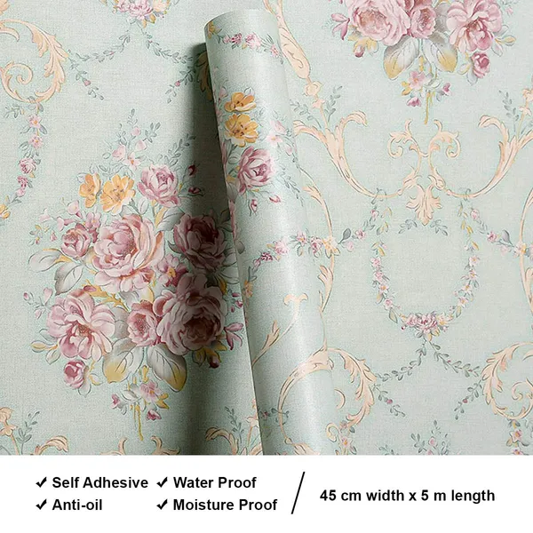 Waterproof_Floral_Print_Wallpaper